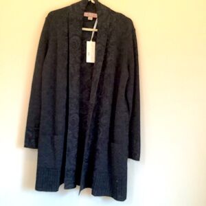 Black/charcoal medium ‘Beyond Threads’ long cardigan coat